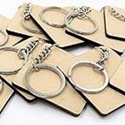 Vertical Root Inc Pack of 20 (2*2 Inch | 3.2 mm Thickness) MDF(Wood) Key Chains Sheet Craft Plain Square Shaped for Painting Wooden Sheet Craft - Decoupage MDF Plains, Resin Art Work & Decoration (20)-67
