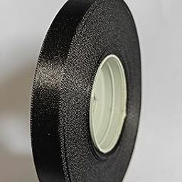 Bits & Bobs | (1/4 Inch,1/2 Inch,1 Inch,2 Inch) Solid Color Satin Ribbon, Double Faced High Density Polyester Fabric Ribbon for Gifts Wrapping, Wedding, Party, Crafts, Hair Bows, Home DIY Decor Ornaments (black, 1/2 Inch)-2