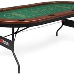 KNK Foldable Poker Table for 10 Players – Oval Casino Game Table with Holders-image-3