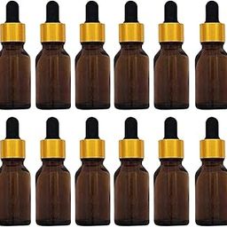 VIRTUAL Amber Glass Blank Bottles for Essential Oils, Blends, DIY Perfumes, Face Oil With Dropper and Metallic Cap (Pack of 12, 15 ML)-picture-11