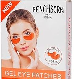 BEACHBORN INDIA Gel Eye Patches Hydrating & Refresh for Puffy Eyes, Under Eye Bags & Dark Circles, Natural Collagen Eye Gels Pads, Crystal Anti-Aging Eye Mask (6 Pairs) (Orange)-image-49