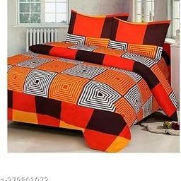 LA MANTTA 144 TC Microfiber Double Printed Flat Bedsheet (Pack of 1, Multicolor)-image-55