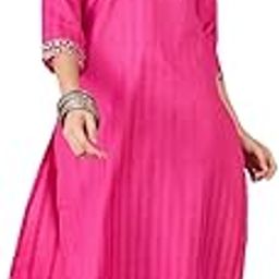 Dchinon Zari Sequence Embroidery and Foil Printed A-Line Kurta with Pant Set-image-3