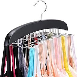MOMISY Tie Belt Clothes Wooden Closet Hanger Tie Storage Racks Wood Belt Hanger Multipurpose Wardrobe Organizers for Men Women Belt Tie Scarf Messenger Bag Supplies (24 HooksBlack)-image-82