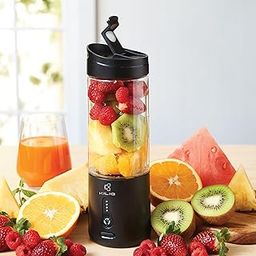 Kilig Vortex Portable Blender, For Juices/Smoothies/Cold Coffee, 530 ml, USB-C Rechargeable 4000 mAh Battery, 6 Sided Blade, 22k RPM, Sipper Cap, Travel Bottom Lid, For Home/Office/Gym/Travel, Black-12