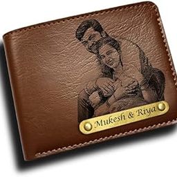 Men Custom Wallet with Name and Image- Gift for Gents. Wallet with Premium Leather PU Material Personalized with Your Picture and Text.-52