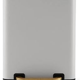 PURE HOME + LIVING White Iron Pedal Rectangular Waste Bin with Lid - Small-picture-23