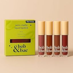 Bob & Bae Semi Matte SPF Liquid Lipstick – PO4 Filter Free Lips | Long-Lasting, Smudge-Proof, Lightweight Lip Color with Sun Protection. (Filter Free Lips)-image-68