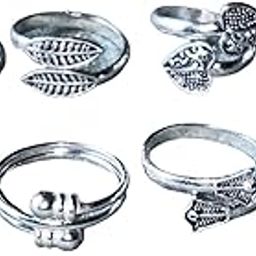 Women & Girls Metal Plated Fancy Toe Ring Adjustable Bichiya/Leg Finger Ring-Combo-4 (A_C_P_110801_Multi)-image-47