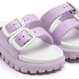 Women’s Double Buckle EVA Slides | Comfortable Anti-Skid Bathroom Slippers | Indoor Outdoor Lightweight Sandals | Waterproof Soft Slip-On House Sliders-picture-27
