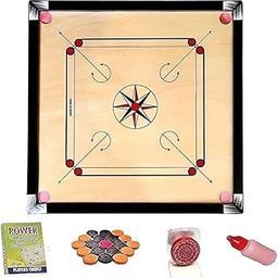 Sports ADDA Carrom Board for Kids Medium Size 26 inch with Wooden Coins, Striker and Magic Boric Powder, Premium (Carrom Board 26 inch)-image-95