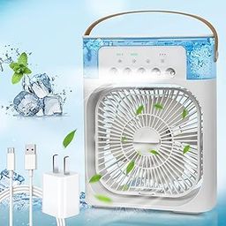 SOVELY Portable Air Conditioners - Small AC Quiet Personal Air Cooler, USB Powered Mini Desktop Cooling Misting Fan, 3 Smart Speeds, 360°Adjustment Office, Home, Room, Carved Design (MULTI)-picture-16