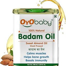 OYO BABY Massage Oil 100% Pure & Natural Badam Rogan Baby Oil 100ml |Faster Physical Growth for Stronger Bones and Muscles | Wood Pressed Baby Hair Oil-image-88