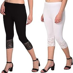 Lace Capri Leggings for Women | PlusSize Stylish Net Capri for Girls-image-88