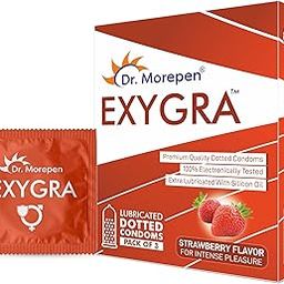Dr. Morepen Exygra Condoms- Ultra-thin, Lubricated, Extra Dotted, Strawberry Flavour 3 count-picture-25