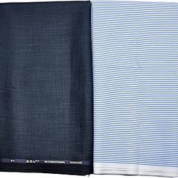 Men's Cotton-Blend Shirt & Poly-Viscose Pant Unstitched Executive Fabric Combo Set with Gift Box-picture-42