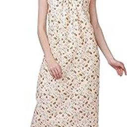 Woman Printed Sleeveless Short Nighty Pure Cotton (Yellow)-image-86
