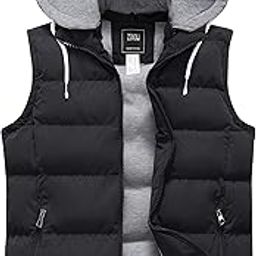 Men's Puffer Vest Removable Hooded Vest Outdoor Winter Vest-image-40