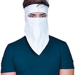 Men And Women Double Cotton Fabric Rumal Handkerchief Face Mask Ideal For Bike Rider Dust and UV Sun Protection (White)-23
