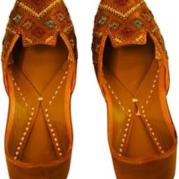 Brown Sequin Punjabi Jutti for Women | Handcrafted Women's Flats with Elegant Embellishments, Traditional Ethnic Footwear for Festive Occasions-picture-10