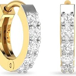pc jeweller Women's The Samvedya 18Kt Yellow Gold And Diamond Earrings-picture-28