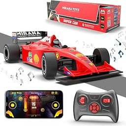 Mirana Super Car | USB Rechargable Type-C | in-Built Bluetooth Speaker | 1:12 Size High-Speed Dual Motor Formula 1 RC Car | Long Range Remote & App Controlled F1 Toy for Kids 4+ 5+ 6+ Years (Red)-15
