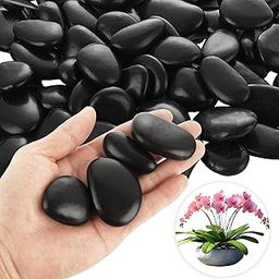 DAJAVE 10lb Black River Rocks for Landscaping, 1-2Inch Polished Pebbles for Plants, Natural Decorative River Pebbles, Large Plant Rocks for Gardens, Landscape, Outdoor Decoration-image-72