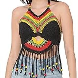 Women's Crochet Multi Color Swim Bikini Bra.-image-79