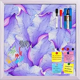 ArtzFolio Watercolor Purple Flower Petal D2 | Framed Magnetic Dry Erase White Board | Includes Magnet Buttons & Markers | White Frame | 24 x 24 inch (61 x 61 cms)-24