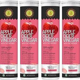 Jivan Shree Yog and Ayurved ACV Apple Cider Vinegar 1500mg Effervescent Tablet Pack of 4 (60 Effervescent Tablet)-12