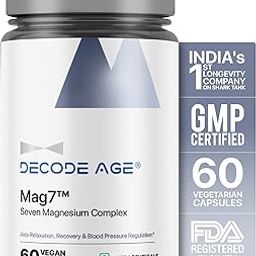 Decode Age Mag7| Magnesium Supplement Complex with BisGlycinate, Citrate, Malate, Oxide, and others| 99% Pure| Strong Bones, Muscle Recovery, Better Mood and Sleep| 60 Capsule-image-10