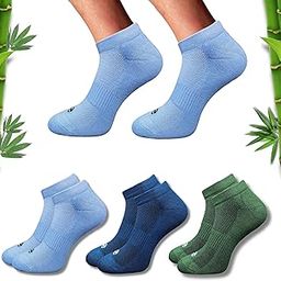 Premium Bamboo Unisex Socks - Low Cut (Set of 3: Sky Blue + Navy + Olive) | 88% Bamboo Fabric, Anti-Bacterial, Breathable, Soft, Seamless Design.-image-89