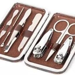 SHIARYA Manicure Pedicure Kit For Nail Care - Nail Filer, Nail Cutter, Tweezer (80 g, Set of 8) Manicure Pedicure Set for Women and Men (Brown)-image-93