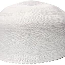 Anjum Mens Solid Islamic Cap White Less Border-image-35