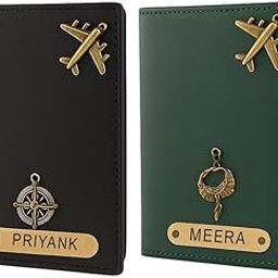 Customized Passport Cover with Name - Personalized Leather Passport Holder for Men & Women - Travel Wallet with Card Slots - Handmade Engraved Passport Case P003 (Pack of 2)-image-77
