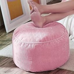 LEXAVI Brand - 6XL Jumbo Size| Cotton Corduroy Blend Beanbag Footrest Only prefilled with Beans| Ready to Use| in Summer Season Coolest Fabric| Very Soft handfeel Texture Like Feather (Pink)-image-7