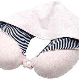 MERISHOPP Hooded Travel Pillow Women Men U Shape Pillow for Airplane Trips Office Light Pink-picture-40
