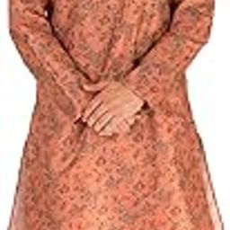 Men Silk Floral Kurta Pajama Set | Mandarin Collar | Asymmetrical Style (A-107)-image-1