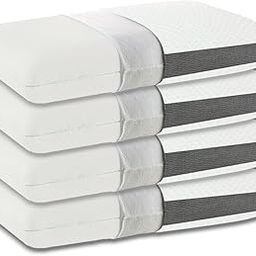 CUSHIO Memory Foam Pillow - 22"x14"x3.5" Inches (Pack of 4) Orthopedic Bed Pillow for Neck & Shoulder Pain Relief - Wake Up Refreshed - Free Pillow Cover (White)-picture-28