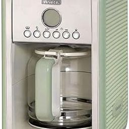 Ariete Vintage American Coffee Machine 1342, Tempered Glass Carafe, up to 12 Cups, 24 Hour Programming Timer, Auto Shut-Off, Drip-Proof, Heated Plate, 1.5 L Capacity, 2000W, Green-image-80