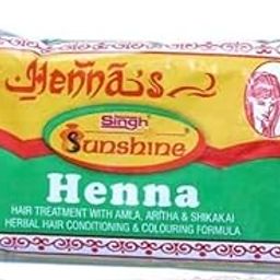 Singh Sunshine Henna Hair Treatment with Amla, Aritha, Shikakai, Natural Hair Conditioning and Colouring Formula pack 6-10