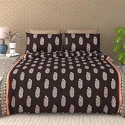 1 Reversible Comforter Super King Size 108 x 108 Both Side Same Print 1 Bedsheet King Size 108 * 108 inches and 2 Pillow Cover 4 Pieces Bedding Set | AC Quilt | AC Dohar-Multicolor-1