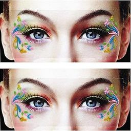 Eye Shadow Stickers Eye Makeup Stickers for Eye Body Makeup Masquerade Party Style F | Temporary Tattoos-image-43