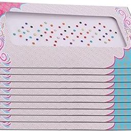 THANU'S CRAFT Multicolor Diamond Rhinestone Bindi kumkum Sticker Kundan Gold bindiya Bindis Set for Girls & Women - 10 Cards 2.5mm-17