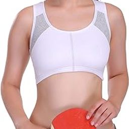Women's Cotton Padded Wire Free Sports Bra-image-79