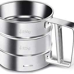 Nytra Creation Stainless Steel Flour Sifter, 3-Cup Capacity, Double Mesh Sieve, Ergonomic Handle-image-35