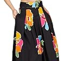 Multi-Color Printed Sweetheart Top and Midi Skirt Co-Ord Set for Women - Dress, Lehenga, Top Bottom-image-59