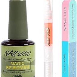 Rubyface Gel Nail Polish Remover, Cuticle OiL with 6 Step Buffer, Magic Remove Soak-Off Gel Polish, Peel Off In 2-5 Minutes, No Need for Foil, Soaking or Wrapping 3 Pcs Set-13