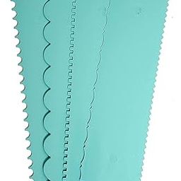 INKULTURE Plastic Tall Cake Scraper Cutter Tool for Icing and Decoration | Size 8.6 inch X 2.6 inch | 04 Pcs (Sky Blue)-picture-24