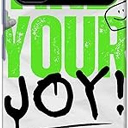 NDCOM for Poco C55 Back Cover White Green Grunge Find Your Joy Printed Hard Case-18